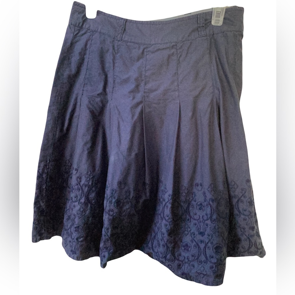 H&M dark blue embroidered skirt - 8